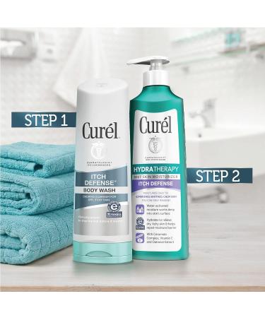 Cur l Hydra Therapy & Itch Defense Body Wash Set - Moisturizer & Calming Cleanser for Dry Itchy Skin - 12 fl oz & 10 fl oz - Soap-Free Formula - 2 Piece Set - Buy Online on GoSupps.com