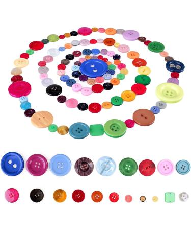 Greentime 1500 pcs Round Resin Buttons Mixed Color Assorted Sizes for Crafts Sewing DIY Manual Button Painting DIY Handmade Ornament Buttons  2 Holes and 4 Holes - Buy Online on GoSupps.com