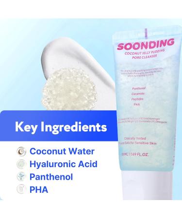 SOONDING | Coconut Jelly Pudding Pore Cleanser (50ml / 1.69 fl oz) + Coconut Hydro Barrier Cream (80ml / 2.7 fl oz) Duo - Buy Online on GoSupps.com