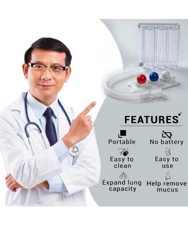 ALRIER Deep Breathing Respiratory Exerciser - Lung Health Breath Measurement System - Buy Online on GoSupps.com