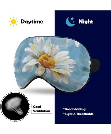 Blue Daisy Flowers Sleeping Mask | Soft Adjustable Eye Mask for Ultimate Light Blocking | Ideal Sleep Blindfold for Men Women Girls & Boys - Buy Online on GoSupps.com