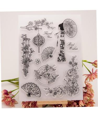 Lurrose Scrapbook Postage Stamps Greeting Cards Clear Stamp Silicone Seal Stamp Illustration Finished Chapter Account - Buy Online on GoSupps.com