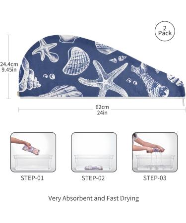 Super Absorbent Hair Towels 2 Pack | Quick Dry Hair Turbans for Women & Girls | Ideal for Travel & Home Use - Buy Online on GoSupps.com