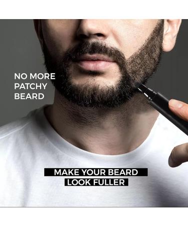 Black Beard Pen & Brush Set for Men - Waterproof & Sweatproof - Long-lasting Coverage Mustache Kit - Facial Hair Styling Thickener - Buy Online on GoSupps.com
