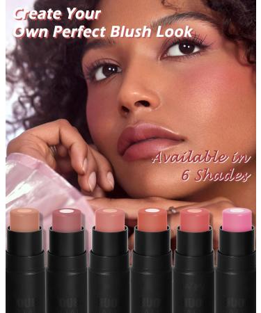 Sandwich Cream Blush Stick for Cheeks 2Pcs Multi-Use Makeup Blush Stick for Eyes Lips Face Longlasting Tinted Moisturizer Matte & Shimmer Blush Finish Natural Glow Blendable Blusher with Brush-01+06 01#+06# - Buy Online on GoSupps.com