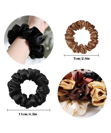Satin Hair Scrunchies Set - 12PCS Elastic Hair Ties for Women and Girls in Mixed Colors - Buy Online on GoSupps.com