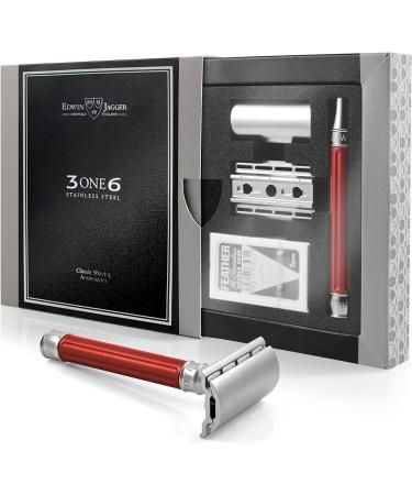 Buy Edwin Jagger 3ONE6 Stainless Steel Red DE Safety Razor - Premium Quality International Shipping Available - Buy Online on GoSupps.com