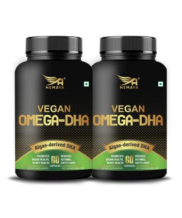 Generic Viva Omega 3 Vegetarian Capsules for Men and Women with DHA Rich Algae Extract & Epa 500 Mg Helps Maintain HDL Levels for Joints Healthy Heart Eyes (60 Vegan Capsules Pack of 2)