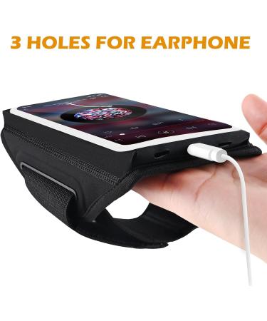 Sports Hardship Headphones Pocket - 3D Cell Phone Bracelet Holder for Running & Jogging | Compatible with iPhone 15/14/12 Pro Max & Samsung Galaxy S22/S21 - Black - Buy Online on GoSupps.com