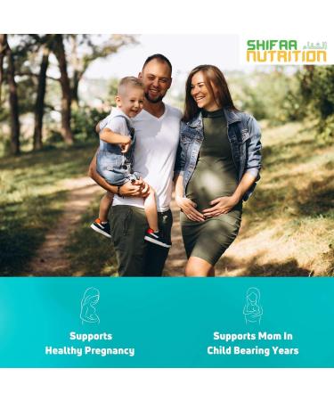 SHIFAA NUTRITION Halal Prenatal Vitamins with DHA, Folic Acid, and Essential Nutrients | 90 High Potency Softgels | Keto-Friendly Formula with Vitamin C, Biotin, Lutein, and Iodine - Buy Online on GoSupps.com