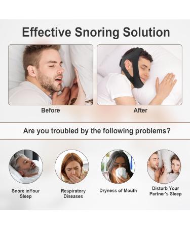 Adjustable Chin Strap for CPAP & Snoring Relief | Breathable Anti-Snoring Device for Men & Women - Comfortable & Skin-Friendly | Black - Buy Online on GoSupps.com