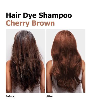 Cherry Brown Hair Dye Shampoo for Gray Hair - Long-lasting 3 in 1 Instant Color | Unisex Hair Color Solution 16.9 Fl Oz - Buy Online on GoSupps.com