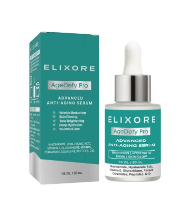 AgeDefy Pro Advanced Anti-Ageing Serum with Peptides & Vitamin C | Face Serums for Wrinkles, Firming & Brightening With Retinol, Niacinamide & Tranexamic Acid | Anti-Wrinkle Serum for Mature Skin 30ml