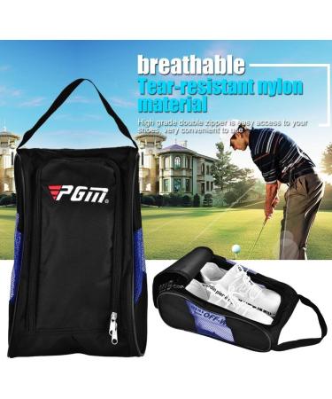 Premium Portable Golf Shoes Bag - Breathable Storage for Sports Accessories (Black & Blue) - Buy Online on GoSupps.com