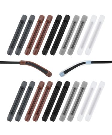 Bekecidi 10 pairs of glasses hanging sleeves: soft silicone glasses cover slippery glasses ear handle comfortable glasses holder for reading glasses sunglasses (5 colors)