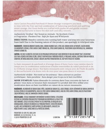 Aura Cacia Peaceful Patchouli & Sweet Orange Aromatherapy Foam Bath 70.9g Packet - Buy Online on GoSupps.com