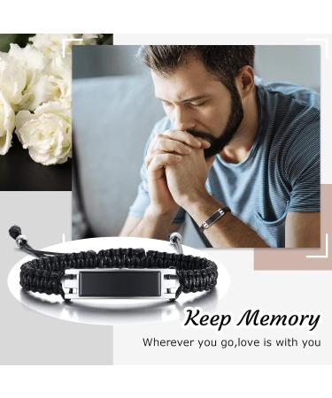 XUANPAI Cremation Jewelry for Ashes Cremation Bracelet for Ashes Personalized Message Urn Cuff Bangle Rope Bracelet for Men Women Pet Adult Ashes Keepsake Black(2 Pcs)-Non-Engraving - Buy Online on GoSupps.com