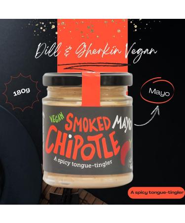 BeSaucy Vegan Mayo Jar Pick N Mix - Choose From 5 Flavours | Basil Black Truffle Dill & Gherkin Garlic Smoked Chipotle Vegan-Mayonnaise - Pack of 2 x 180g Glass-Jar - Buy Online on GoSupps.com