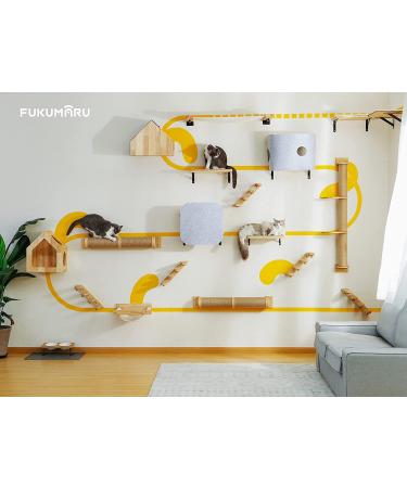 FUKUMARU 36 Wall Mounted Cat Scratching Post - Rubber Wood Cat Scratcher for Large Cats and Kittens - Cat Scratch Post - Buy Online on GoSupps.com