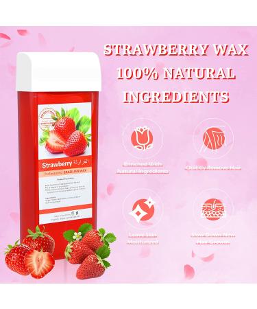 Seopri Roll on Wax Kit - Hair Removal Waxing Kit with Strawberry Wax Cartridges & Strips for Women & Men - Buy Online on GoSupps.com