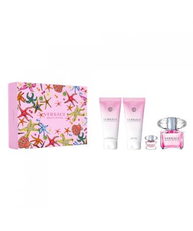 Versace Bright Crystal 4-Pieces Set for Women Floral Fruity Fragnance 9.59 Fl Oz - Buy Online on GoSupps.com