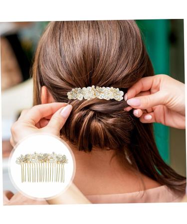 Housoutil Alloy Rhinestone Hair Comb Pearl Side Comb Bridal Hair Comb Crystal Hair Accessories Pearl Clips for Hair Pearl Hair Clip Wedding Side Comb Tiara Rhinestones Wig Bridesmaid - Buy Online on GoSupps.com