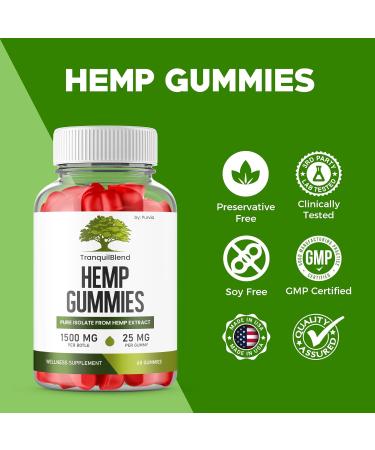 (3 Pack) Tranquil Blend Gummies with Hemp Tranquil Blend Hemp Gummies Extra Strength Formula Maximum Performance Blend Tranquil Blend Gummy Great Taste 1500mg Bottle 25mg Per Gummy (180 Gummies) - Buy Online on GoSupps.com