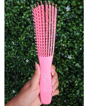 Rizos Curls Pink Detangling Flexi Brush for Curly Hair - Gentle and Pain-Free Detangling - Buy Online on GoSupps.com