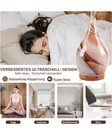 Porseme 280ml Hand Blown Aroma Diffuser - Essential Oil Humidifier with 7 Color-Changing LEDs - BPA Free Quiet & Elegant G6-280ML Desert Aladdin Vase for Apartments - Buy Online on GoSupps.com