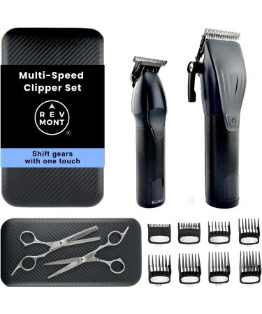 Multi-Speed Clipper Set | 20-Piece Men's Grooming Kit | T-Blade King Clipper & Rechargeable Hair Trimmers | Metal Grip & Carbon Steel Blades - Buy Online on GoSupps.com
