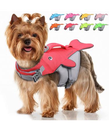 Vivaglory Dog Wimming vest for small and medium-sized dogs sporty dog swimming vest with adjustable nylongurten simply put on and out neon-rosa XS: 43-51 cm (Ribcage Girth) neon-Rosa