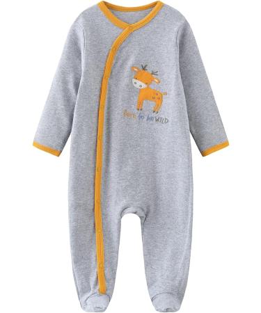 MAMIMAKA Cotton Footed Pajamas for Newborns | Boys & Girls 0-18 Months | 3-6 Months Long Sleeve | Color10 - Buy Online on GoSupps.com