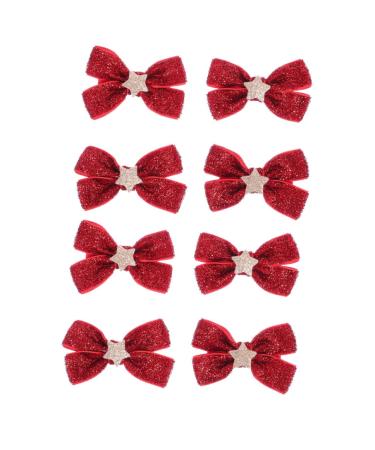 FOMIYES 4 Pairs Bow Tie Christmas Photo Prop Ponytail Holder Christmas Bow Hair Clips Christmas Bows Headwear Kids Hair Accessories Hair Ties Toddler South Korea Fabric Short Hair