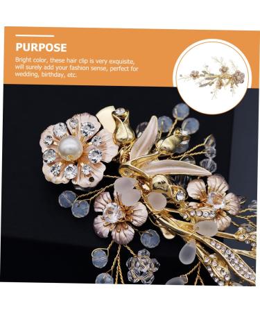 FRCOLOR Wedding wedding zircon Miss side clip headgear pearl pearl clips for hair hair clips Mori Department hair barrettes bridal hairpin crystal Crystal - Buy Online on GoSupps.com