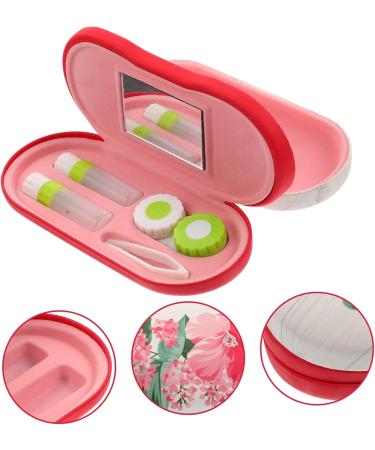 Buy JECOMPRIS Double-Lodged Glasses Case - Practical Contact Lens Holder with Tweezers Mirror and Solution | Stylish Red Design for Household Use - Shop Internationally! - Buy Online on GoSupps.com