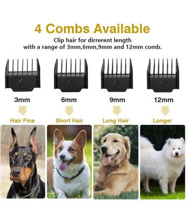 Pet Dog Cat Clippers Professional Dog Grooming Tools Kit Hair Cutting Styling Shaving Tool Set Low Noise Rechargeable Cordless Pet Dogs Cats Electric Clippers with 4 Comb Guides Scissors and Comb - Buy Online on GoSupps.com