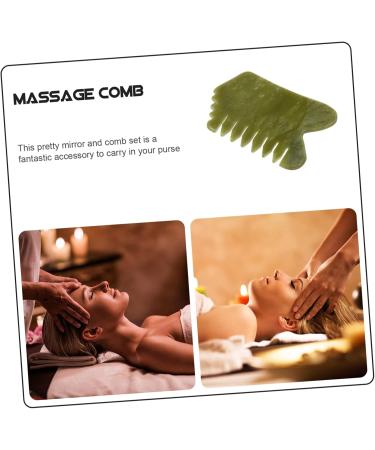 Anneomas Xiuyan Jade Massage Comb & Face Spatula - Head Massager & Body Scraping Tool for Ultimate Relaxation - Buy Online on GoSupps.com