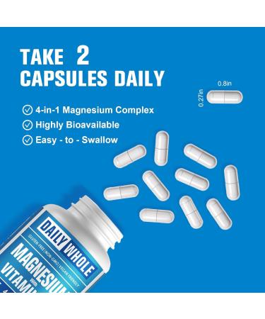 4-in-1 Magnesium Glycinate Complex 976mg of Magnesium Glycinate Citrate Malate L-Threonate & Vitamin B6 Supplement for Health | Third Party Tested Gluten Free Non-GMO - 90 Capsules - Buy Online on GoSupps.com