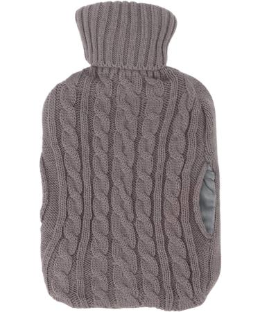Classic Hot Water Bottle & Foot Warmer - Cozy Knitted Gray Cover for Winter | International Shipping - Buy Online on GoSupps.com