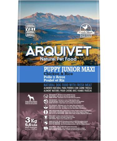 ARQUIVET Puppy Junior Maxi - Croquettes for large breed puppies - Chicken and rice - 3 kg - dog food - food - Buy Online on GoSupps.com