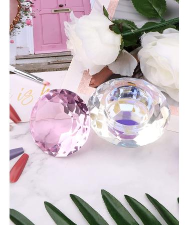 Nail Art Dappen Dish with Gemstone Lid - Pink | Kalolary Monomer Cups for Acrylic Liquid | Nail Glass Crystal Cup Bowl for Acrylic Powder - Buy Online on GoSupps.com