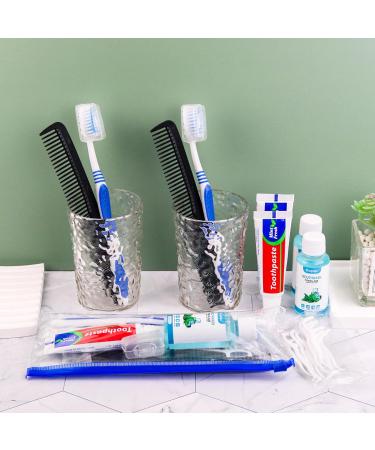 10 Set Travel Toothbrush Kit - Disposable Toothbrushes with Toothpaste Mouthwash Comb & Floss Picks | Ideal for Travel & Homeless Support - Buy Online on GoSupps.com