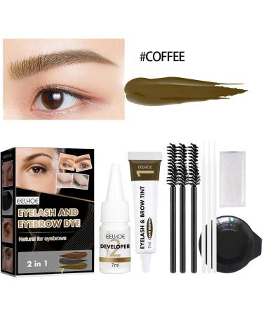 Eyelash Tint | Professional Semi-Permanent Lash and Brow Tint Kit - Multi-Color Lash Dye Brow Tint Kit Lasts 6-8 Weeks Perfect Eye Makeup for Women Girls Kagrote Light Brown - Buy Online on GoSupps.com