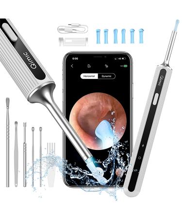 Qimic Ear Wax Remover 1080P FHD Wireless Ear Wax Removal Kit WiFi Ear Cleaner Camera with 6 LED Lights 3.5mm Visual Ear Otoscope for Adults Kids & Pets(White)