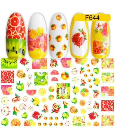 DIY Manicure Decor Summer Fruits Water Transfer Nail Salon Nail Tips Nail Decals Nail Stickers Self-Adhesive(D) - Buy Online on GoSupps.com