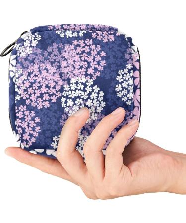 Hydrangea Sanitary Napkin Storage Bag - Pink & White Menstrual Pad Pouch - Buy Online on GoSupps.com