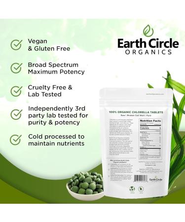 Earth Circle Organics Chlorella 400 Tablets (Pack of 2) and Spirulina Powder 4oz Bundle High Potency Vegan Superfood Supplement Packed with Protein Vitamins & Minerals for Daily Energy and Health - Buy Online on GoSupps.com
