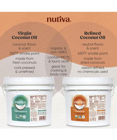 Nutiva Organic Steam Refined Coconut Oil - 128 Fl Oz | Pure & Unrefined - Buy Online on GoSupps.com