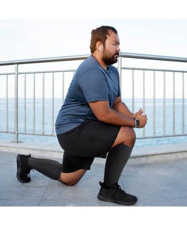 Putuo Compression Stockings for Men & Women - Thick Calves Oversize Support Thrombosis Socks (3 Couples Black 6XL) - Ideal for Flight Medical & Running - Buy Online on GoSupps.com