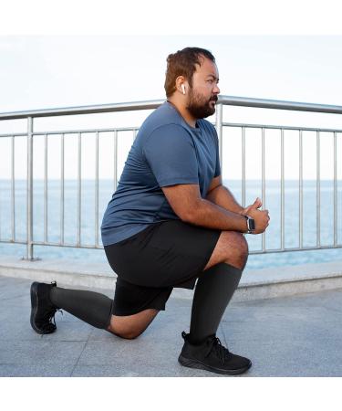 Plus Size Compression Sock For Men and Women: Graduated Compression Stockings for Support Flight Travel Running Pregnancy Sports Edema Nurses Athletic 20-30 mmHg 1Pairs Black 7XL - Buy Online on GoSupps.com
